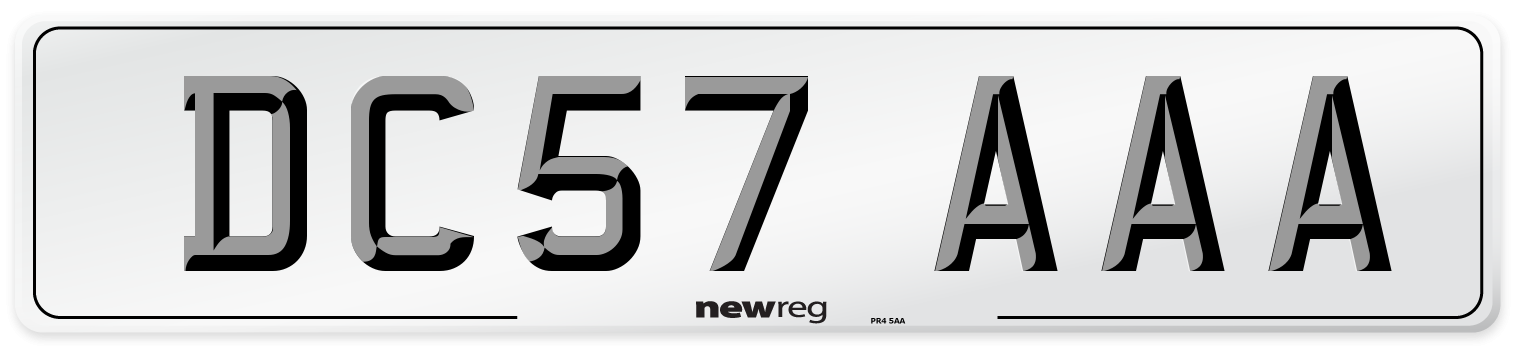 DC57 AAA Number Plate from New Reg